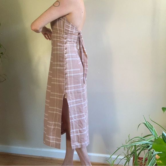 Free People Life Like This Linen Strapless Midi Dress - Picture 12 of 15